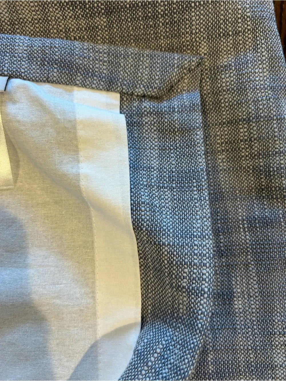 Quince! Textured Cotton Curtain Panel in Blue. 48”x108”
